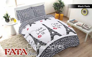 Bed Cover Fata Set Black Paris King 180×200