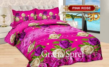 Sprei Bonita Pink Rose King 180×200